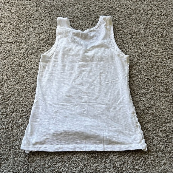 J. Crew Crochet Tank Top XS White Cotton Layered Embellished - Picture 6 of 6
